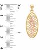 Thumbnail Image 1 of Oval Mesh "Love" Charm in 10K Two-Tone Gold