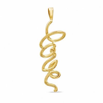 Vertical "Love" Charm in 10K Gold