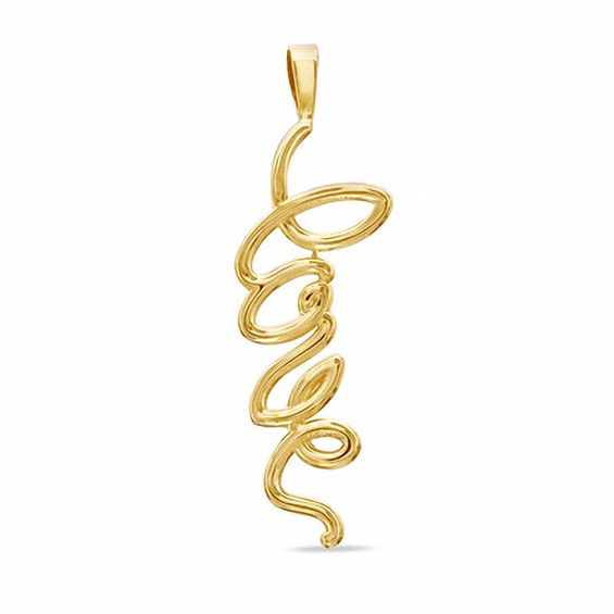 Vertical "Love" Charm in 10K Gold