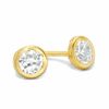 Child's 4.0mm Cubic Zirconia Bezel-Set Earrings in 14K Gold