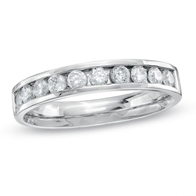 Ladies' 0.50 CT. T.W. Canadian Certified Diamond Channel Band in 14K White Gold (I/I2)