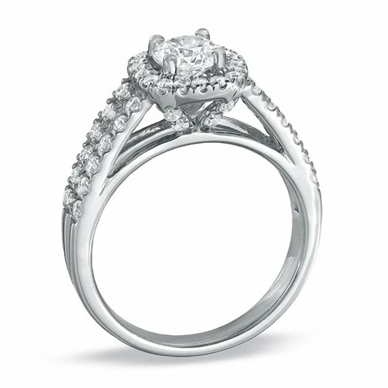 1.45 CT. T.W. Diamond Frame Bridal Set in 14K White Gold