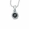 Thumbnail Image 0 of 0.20 CT. T.W. Enhanced Black and White Diamond Frame Pendant in 10K White Gold