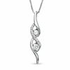 Sirena™ 0.25 CT. T.W. Diamond Two Stone Swirl Pendant in 14K White Gold