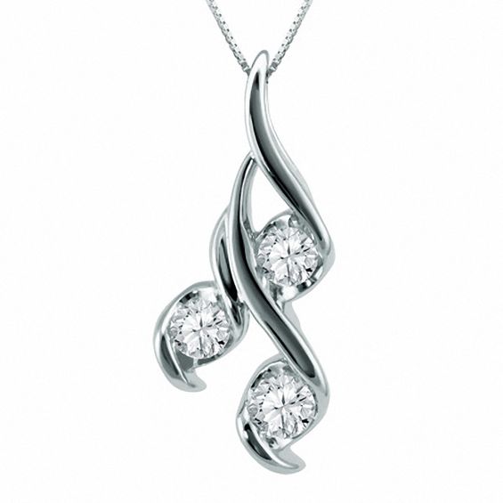 Sirena™ 0.10 CT. T.W. Diamond Pendant in 14K White Gold