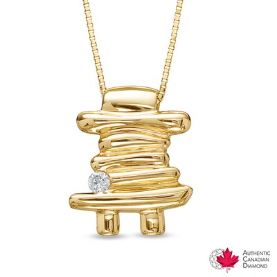 Certified Canadian Diamond Accent Certified Inukshuk Pendant in 10K Gold