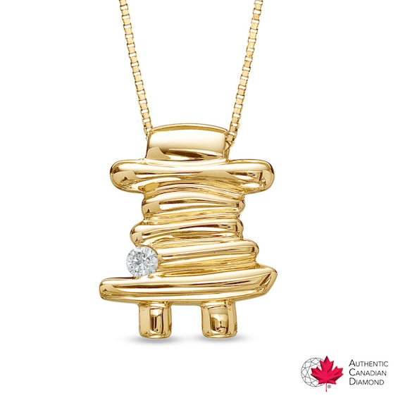 Certified Canadian Diamond Accent Certified Inukshuk Pendant in 10K Gold