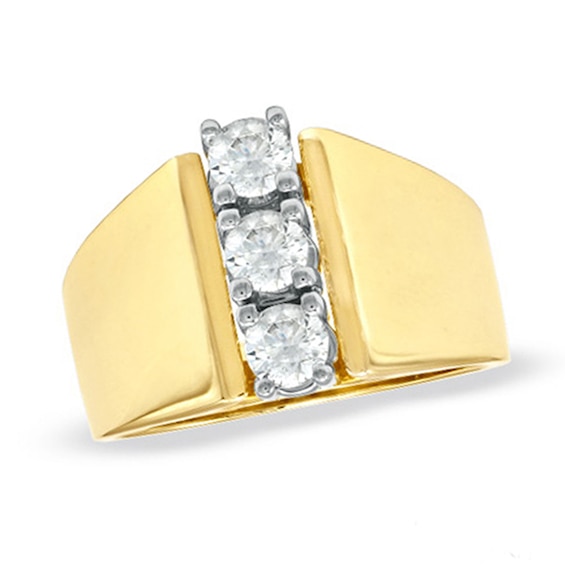 CT. T.W. Diamond Linear Past Present Future® Ring in 14K Gold