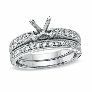 0.35 CT. T.W. Diamond Semi-Mount Bridal Set in 14K White Gold