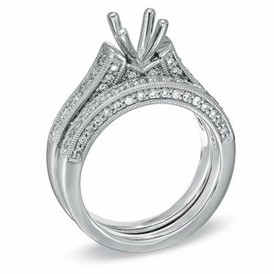 0.35 CT. T.W. Diamond Semi-Mount Bridal Set in 14K White Gold