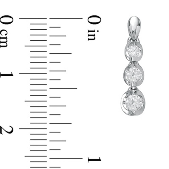 0.50 CT. T.W. Canadian Certified Diamond Three Stone Drop Earrings in 14K White Gold