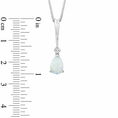 Pear-Shaped Lab-Created Opal and Diamond Accent Pendant and Earrings Set in Sterling Silver