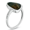 Thumbnail Image 1 of Ammonite and Diamond Accent Ring in 10K White Gold