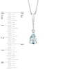 Pear-Shaped Aquamarine and Diamond Accent Stick Pendant and Earrings Set in Sterling Silver