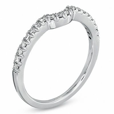 For Eternity 0.25 CT. T.W. Diamond Contour Wedding Band in 14K White Gold