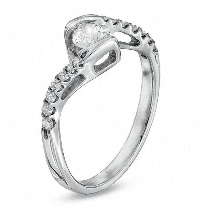 Main Image 2 of Sirena™ 0.50 CT. T.W. Diamond Twist Engagement Ring in 14K White Gold