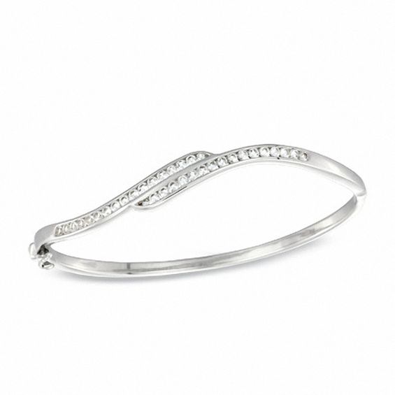 Lab-Created Sapphire Bangle in Sterling Silver