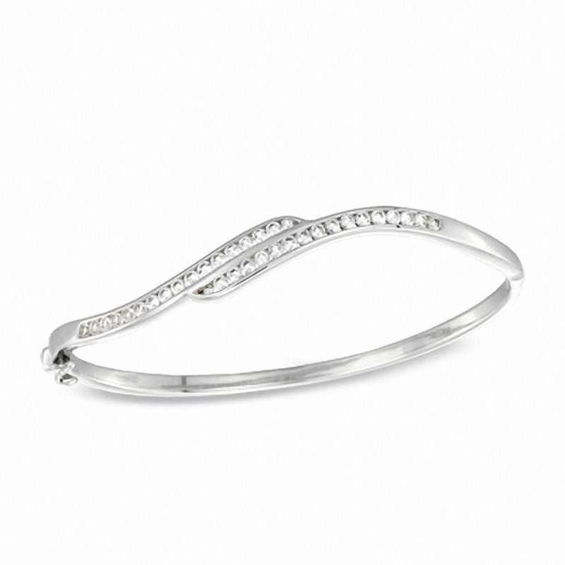 Lab-Created Sapphire Bangle in Sterling Silver|Peoples Jewellers
