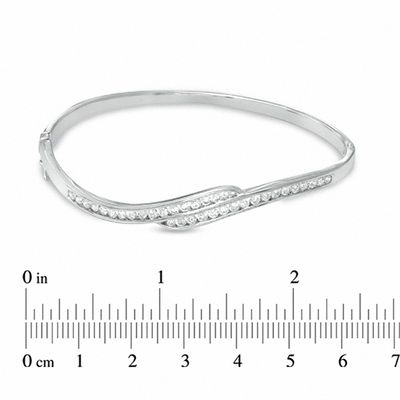 Lab-Created Sapphire Bangle in Sterling Silver