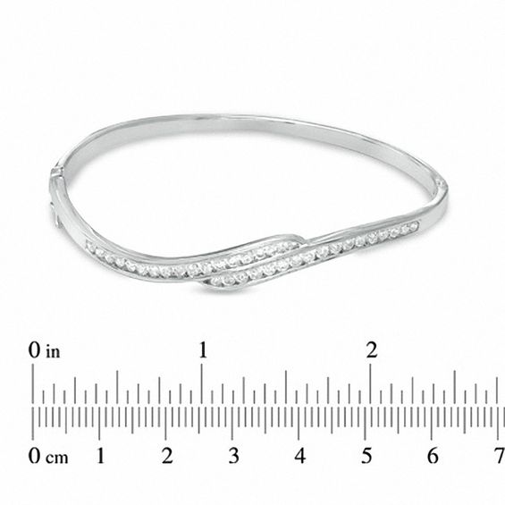 Lab-Created Sapphire Bangle in Sterling Silver