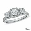 For Eternity 1.50 CT. T.W. Diamond Three Stone Frame Ring in 14K White Gold