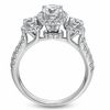 For Eternity 1.50 CT. T.W. Diamond Three Stone Frame Ring in 14K White Gold