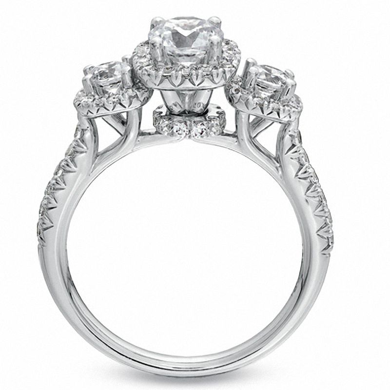 For Eternity 1.50 CT. T.W. Diamond Three Stone Frame Ring in 14K White Gold|Peoples Jewellers