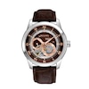 Thumbnail Image 0 of Men's Bulova Mechanical Strap Watch with Brown Skeleton Dial (Model: 96A120)