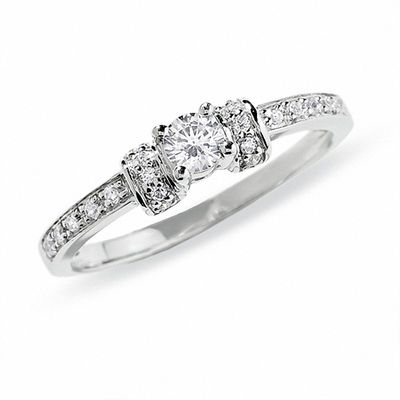 0.20 CT. T.W. Diamond Promise Ring in 10K White Gold