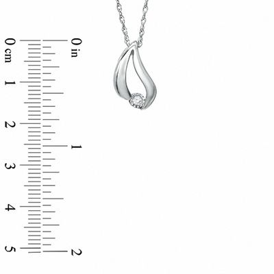 Diamond Accent Drop Pendant in 10K White Gold