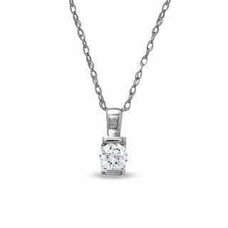 0.15 CT. Diamond Solitaire Pendant in 10K White Gold (J/I3