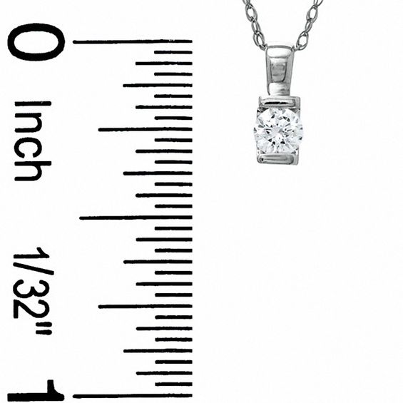 0.12 CT. Diamond Solitaire Pendant in 10K White Gold