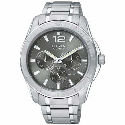 Men's Citizen Quartz SL Watch with Grey Dial (Model: AG8300-52H)