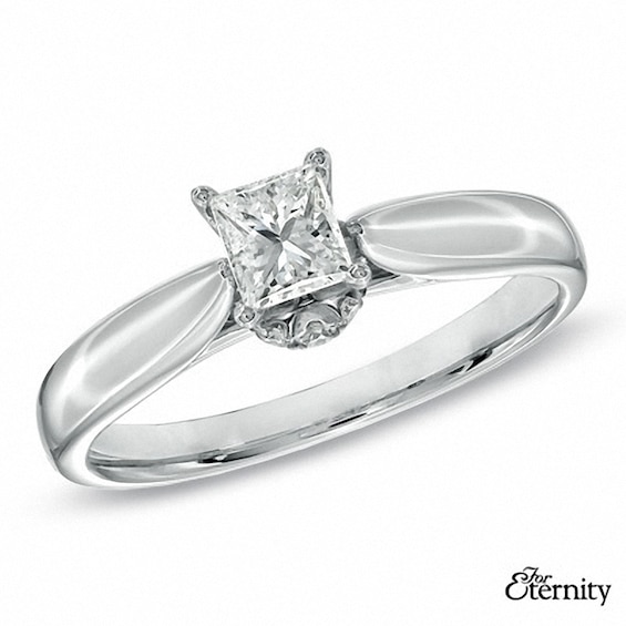 For Eternity CT. T.W. Princess-Cut Diamond Solitaire Engagement Ring in 14K White Gold