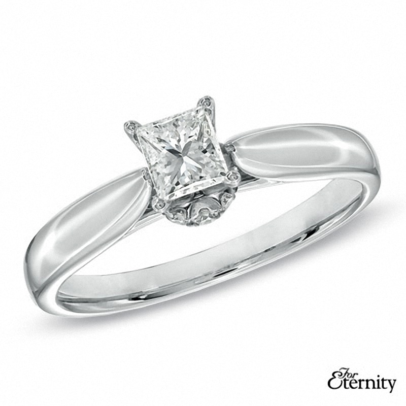 For Eternity 0.50 CT. T.W. Princess-Cut Diamond Solitaire Engagement Ring in 14K White Gold|Peoples Jewellers