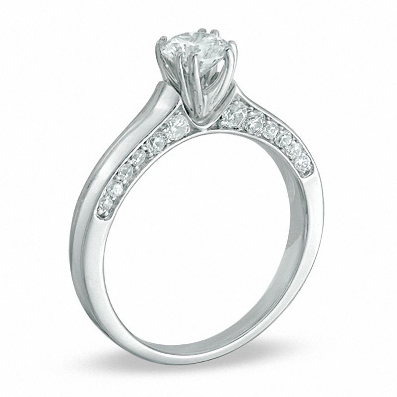 1.00 CT. T.W. Certified Canadian Diamond Engagement Ring in 14K White Gold (I/I1)