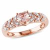 morganite rose gold heart ring