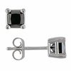 CT. T.W. Princess-Cut Black Diamond Solitaire Stud Earrings in 14K White Gold