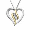 Diamond Accent Swirl Heart Pendant in Sterling Silver and 14K Gold