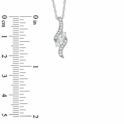 0.25 CT. T.W. Diamond Bypass Pendant in 10K White Gold