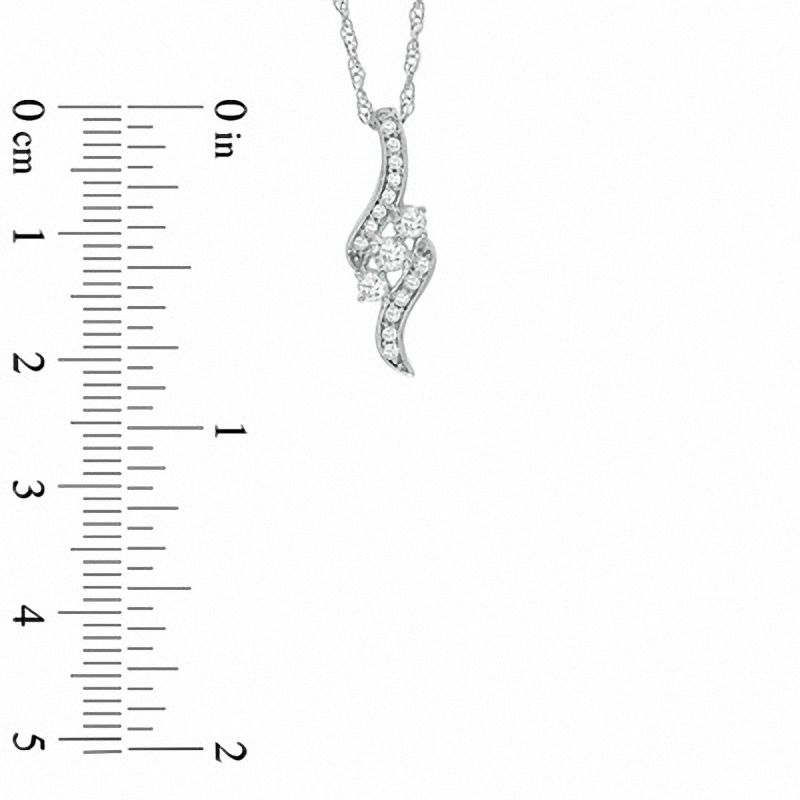 0.25 CT. T.W. Diamond Bypass Pendant in 10K White Gold|Peoples Jewellers