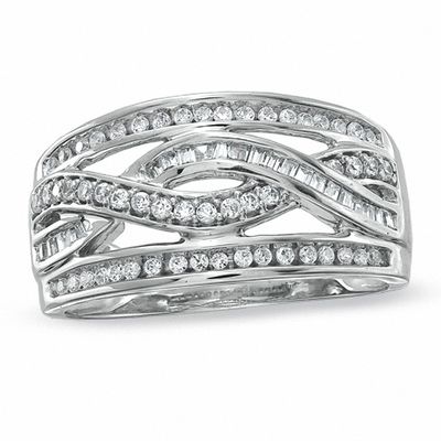 0.42 CT. T.W. Diamond Infinity Band in 10K White Gold