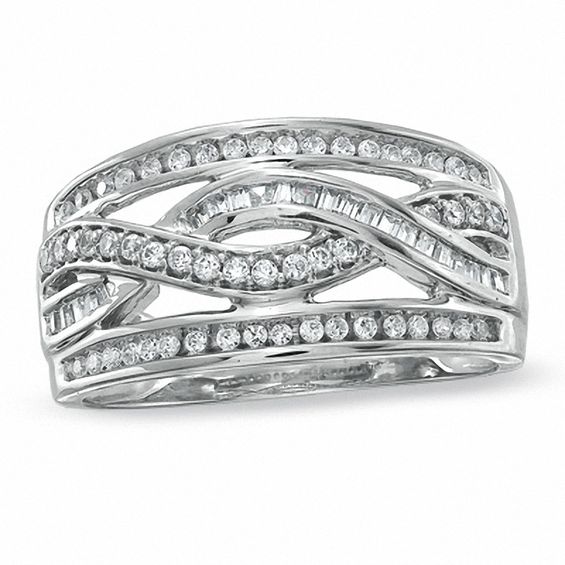 0.42 CT. T.W. Diamond Infinity Band in 10K White Gold