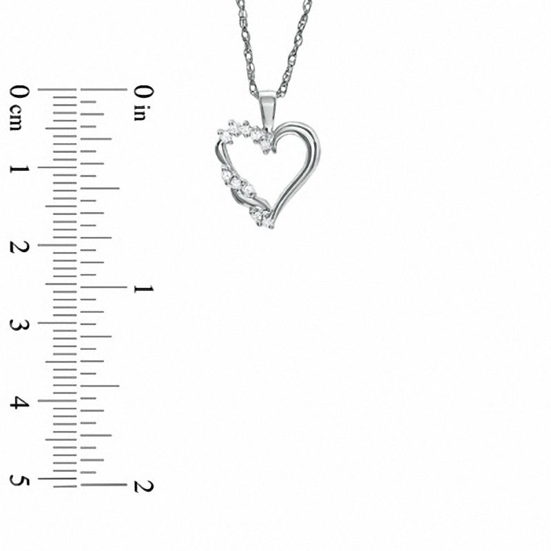 0.12 CT. T.W. Diamond Heart Pendant in Sterling Silver