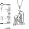 0.10 CT. Diamond Penguin Love Pendant in Sterling Silver