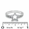 0.13 CT. T.W. Diamond Star Outline Ring in Sterling Silver