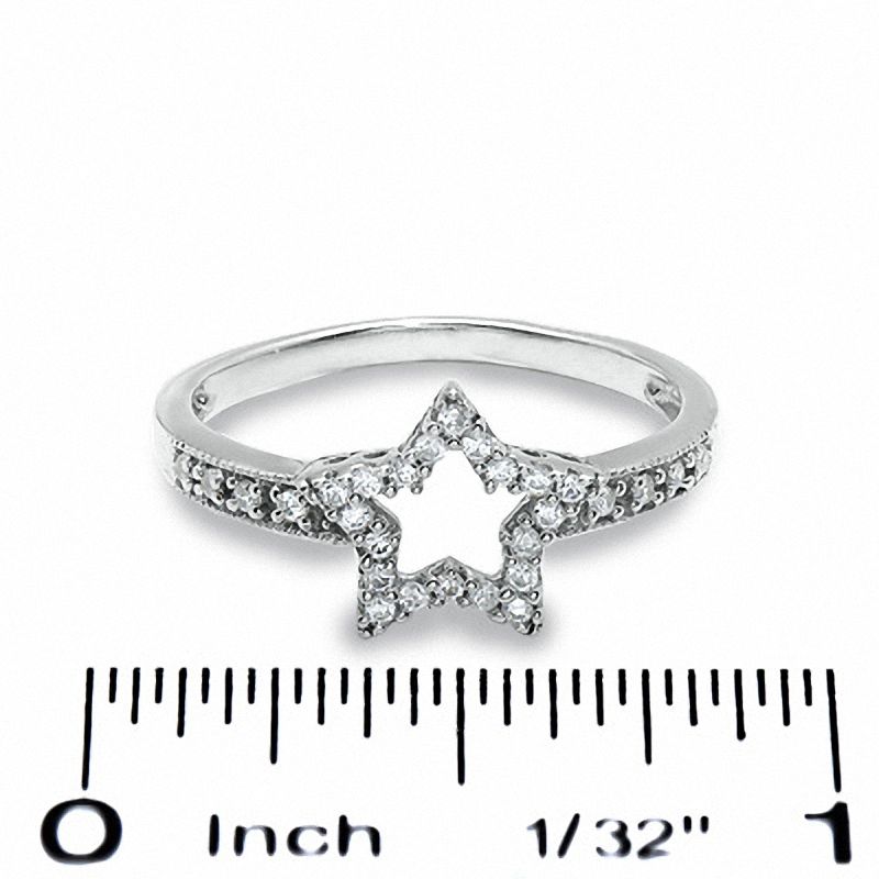 0.13 CT. T.W. Diamond Star Outline Ring in Sterling Silver|Peoples Jewellers