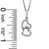 0.12 CT. T.W. Diamond Tilted Double Heart Pendant in Sterling Silver