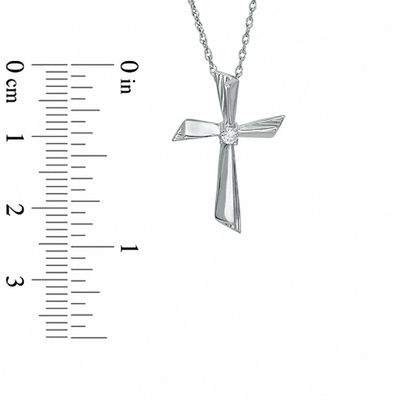 Diamond Accent Cross Pendant in Sterling Silver