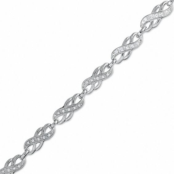 0.25 CT. T.W. Diamond Infinity Bracelet in Sterling Silver